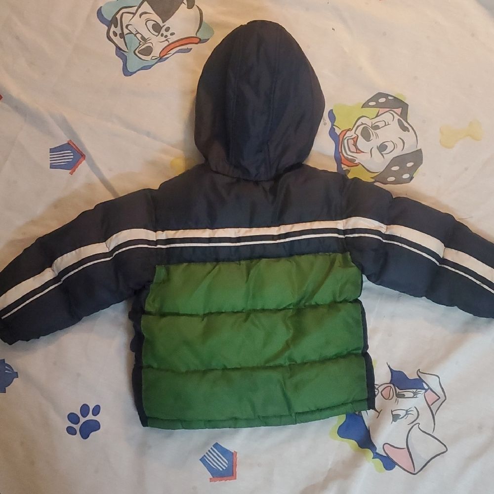London Fog 4T Navy and Green Hooded Winter Coat - Picture 6 of 6